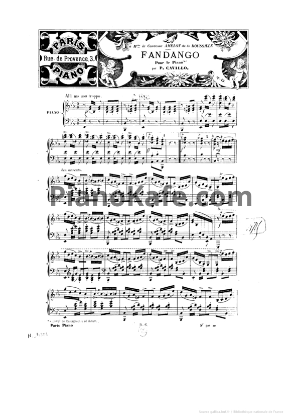 Ноты Peter Cavallo - Fandango, Op. 49 - PianoKafe.com