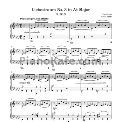 Ноты Ференц Лист - Liebestraum No. 3 ля-бемоль мажор - предпросмотр