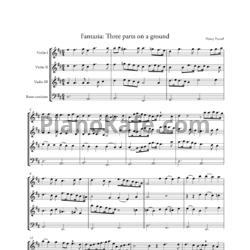 Ноты Генри Пёрселл - Фантазия Three parts upon a Ground (Z 371) - предпросмотр