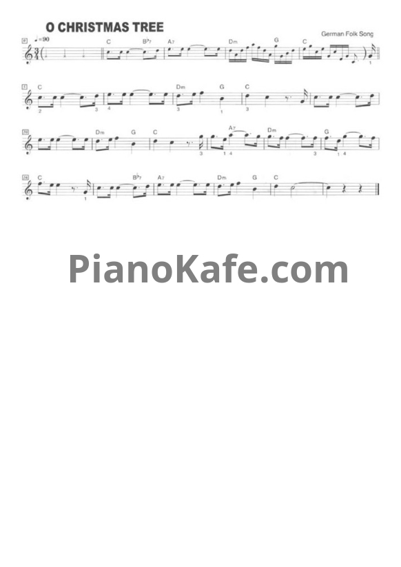 Ноты O Christmas Tree - PianoKafe.com