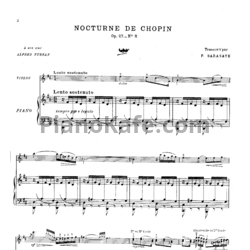 Ноты Фредерик Шопен - Ноктюрн (Op. 27 №2) для скрипки и фортепиано - предпросмотр