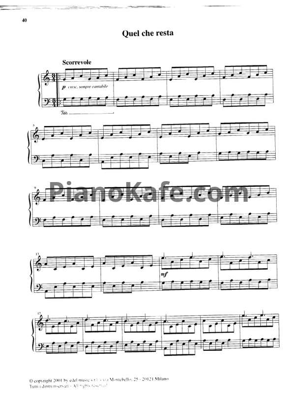 Ноты Ludovico Einaudi - Quel che resta - PianoKafe.com
