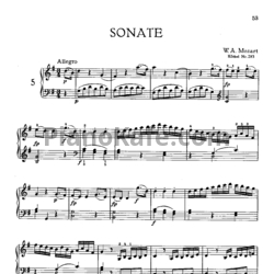 Ноты В. Моцарт - Соната №5 соль мажор (К. 283) - предпросмотр