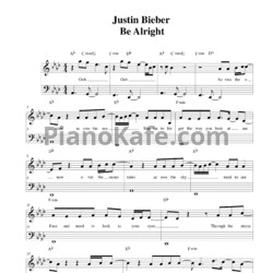 Ноты Justin Bieber - Be alright - предпросмотр