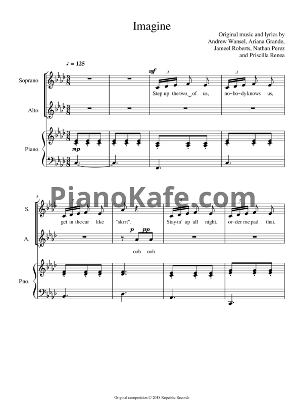 Ноты Ariana Grande - Imagine - PianoKafe.com