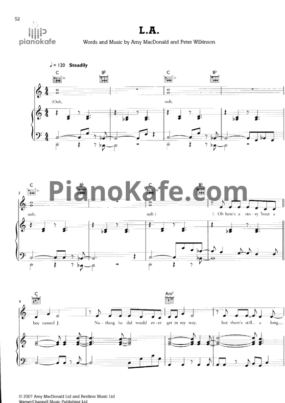 Ноты Amy Macdonald - L.A. - PianoKafe.com