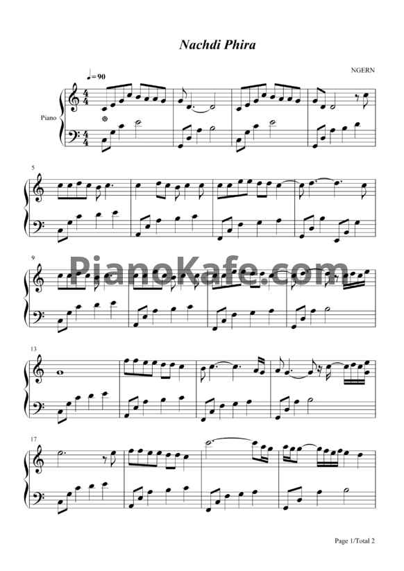 Ноты Meghna Mishra - Nachdi Phira (Easy version) - PianoKafe.com