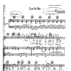 Ноты The Beatles - Let it be (Версия 3) - предпросмотр