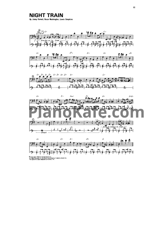 Ноты Oscar Peterson - Night train (Версия 2) - PianoKafe.com