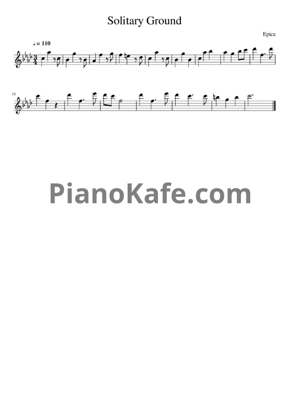 Ноты Epica - Solitary ground - PianoKafe.com