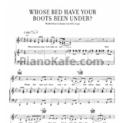 Ноты Shania Twain - Whose bed have your boots been under? - предпросмотр