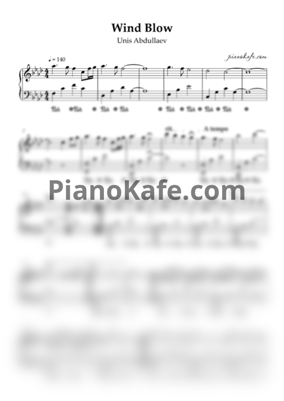 Ноты Unis Abdullaev - Wind Blow - PianoKafe.com