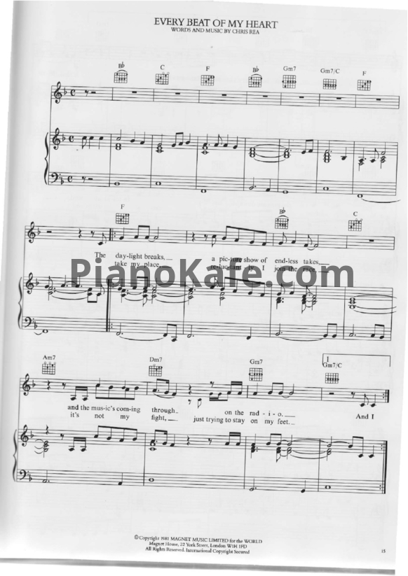 Ноты Chris Rea - Every beat of my heart - PianoKafe.com