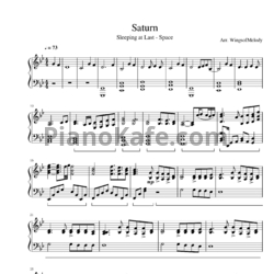 Ноты Sleeping At Last - Saturn - предпросмотр