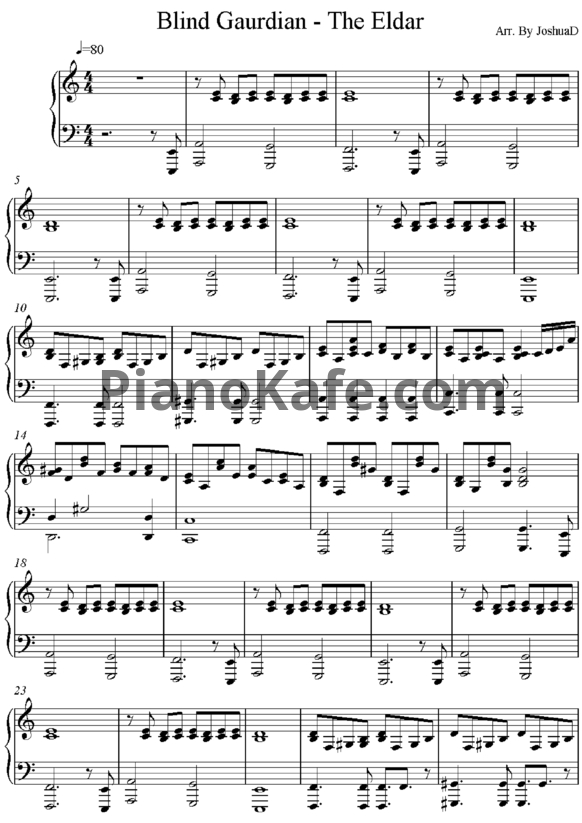 Ноты Blind Guardian - The Eldar - PianoKafe.com