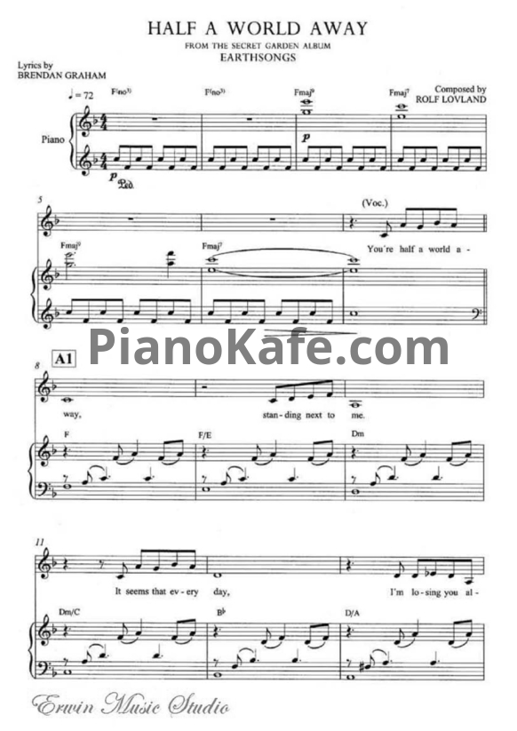 Ноты Secret Garden - Half a world away (для пианино и скрипки) - PianoKafe.com
