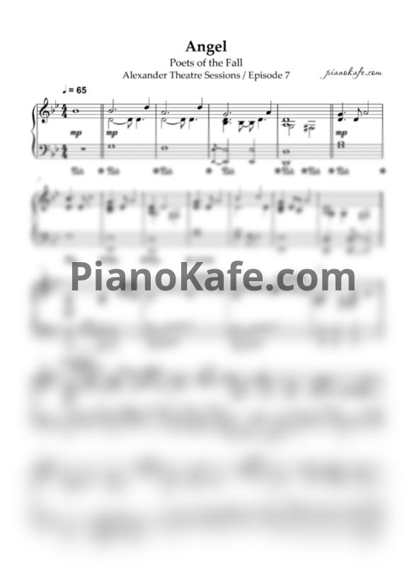 Ноты Poets of the Fall - Angel - PianoKafe.com