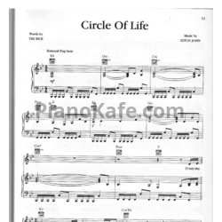 Ноты Elton John - Circle of life - предпросмотр
