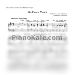 Ноты Louis Armstrong - Go down, Moses (Arranged by A. Vasilyeva) - предпросмотр