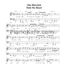 Ноты One Direction - Stole my heart - предпросмотр
