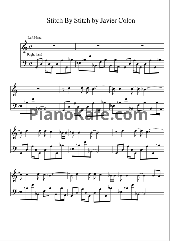 Ноты Javier Colon - Stitch by Stitch - PianoKafe.com