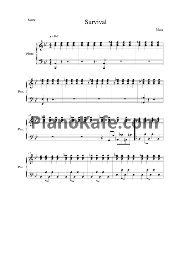 Ноты Muse - Survival - PianoKafe.com