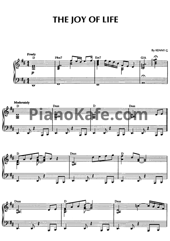 Ноты Kenny G - The joy of life - PianoKafe.com