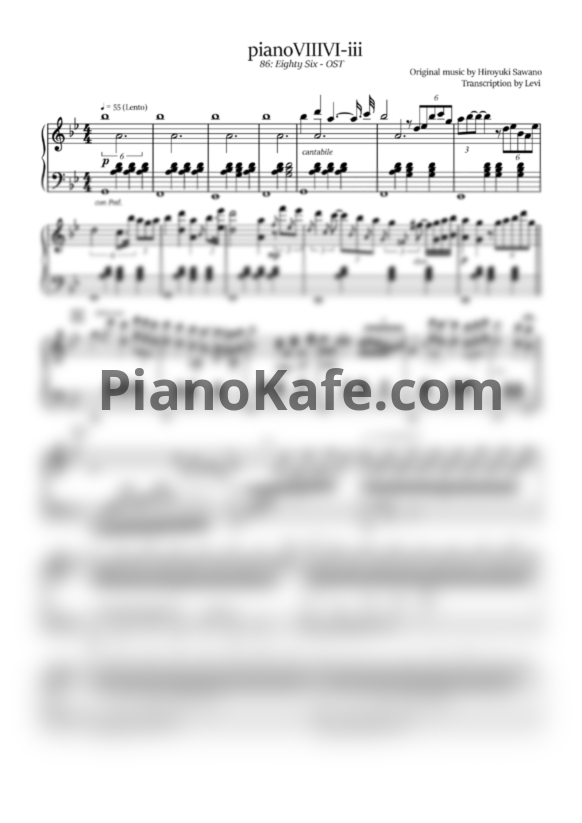 Ноты Hiroyuki Sawano - PianoVIIIVI-iii - PianoKafe.com