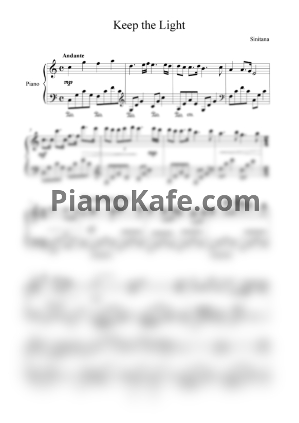 Ноты Sinitana - Keep the light - PianoKafe.com