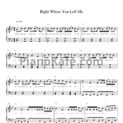 Ноты Taylor Swift - Right where you left me - предпросмотр