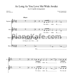 Ноты Pentatonix - As Long As You Love Me / Wide Awake - предпросмотр