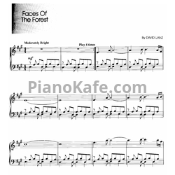 Ноты David Lanz - Faces of the forest, Part 1 - предпросмотр