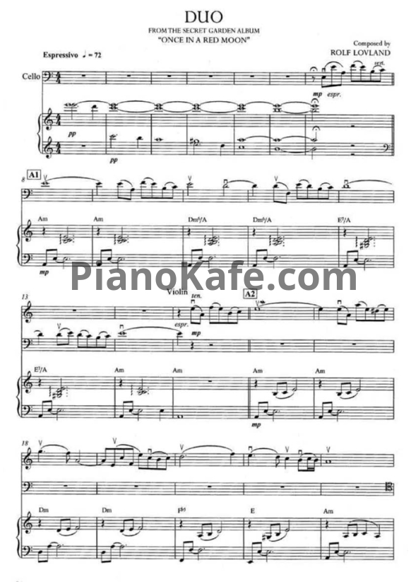 Ноты Secret Garden - Duo (для пианино и скрипки) - PianoKafe.com