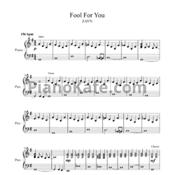Ноты ZAYN - Fool for you - предпросмотр