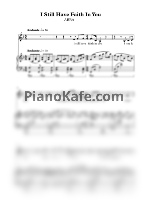 Ноты ABBA - I still faith in you (Версия 2) - PianoKafe.com