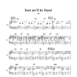 Ноты Sia - Soon we'll be found - предпросмотр