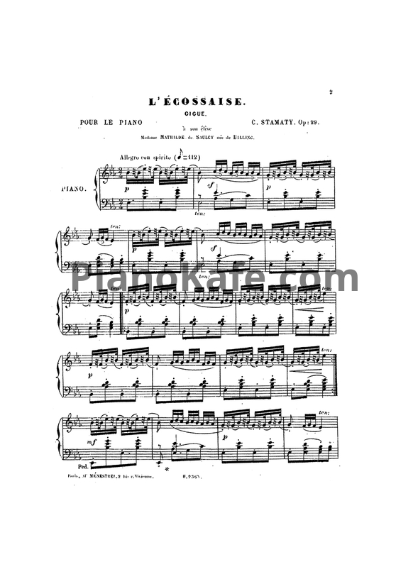 Ноты Камиль Стамати - L'écossaise (Op. 29) - PianoKafe.com