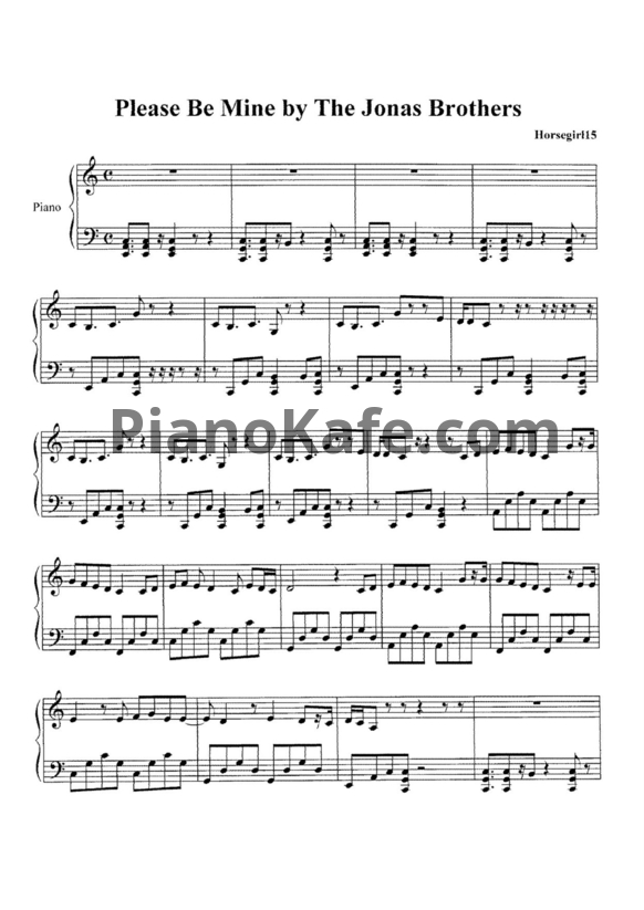 Ноты Jonas Brothers - Please Be Mine - PianoKafe.com