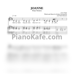 Ноты Lady Gaga - Joanne (Where do you think you’re goin’?) - предпросмотр