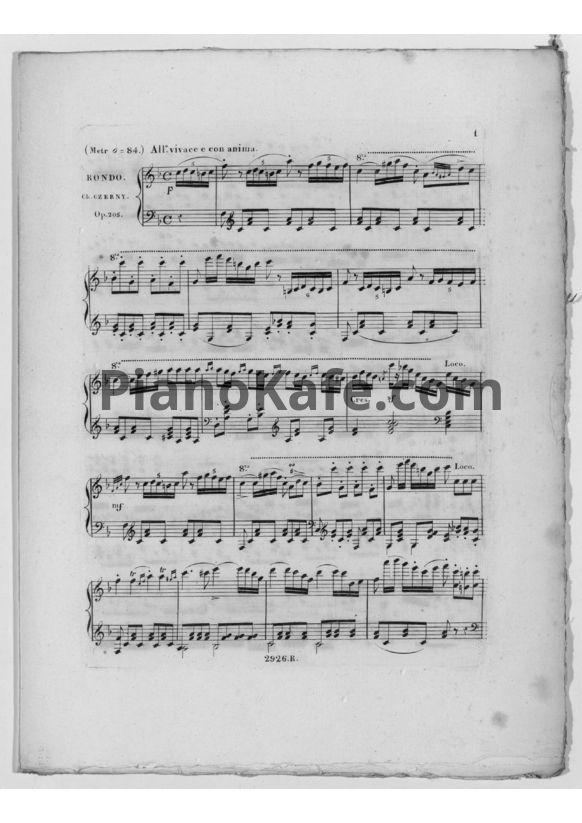 Ноты Карл Черни - Блестящий импровизированный мотив в стиле Россини, Op. 205 - PianoKafe.com