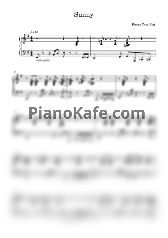 Ноты Pierre-Yves Plat - Sunny - PianoKafe.com