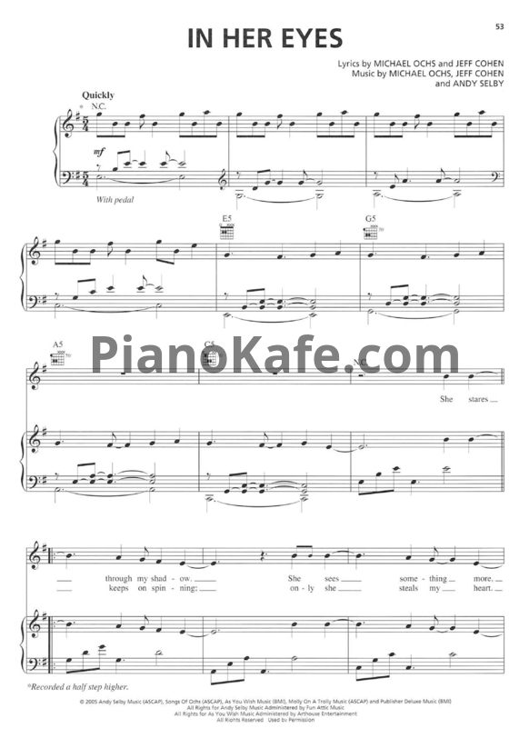 Ноты Josh Groban - In her eyes - PianoKafe.com