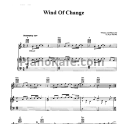 Ноты Scorpions - Wind of change (Версия 2) - предпросмотр