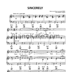 Ноты Louis Armstrong - Sincerely - предпросмотр