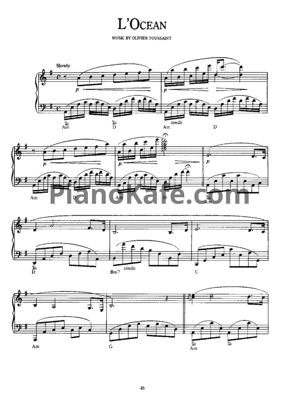 Ноты Richard Clayderman - L'ocean - PianoKafe.com