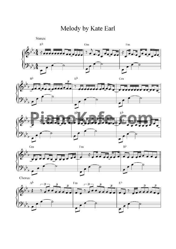 Ноты Kate Earl - Melody - PianoKafe.com