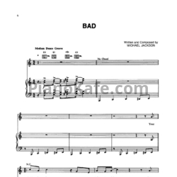 Ноты Michael Jackson - Bad - предпросмотр