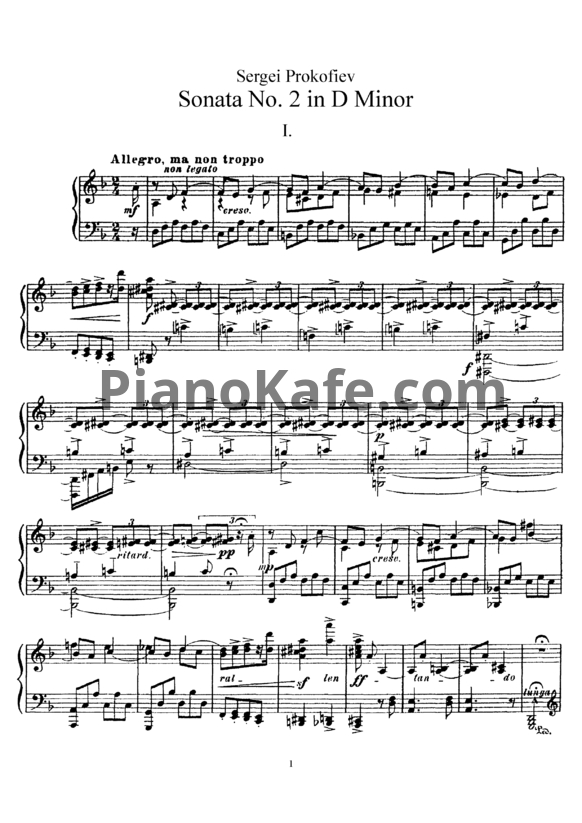 Ноты Сергей Прокофьев - Соната №2 ре минор (Op. 14) - PianoKafe.com
