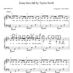 Ноты Taylor Swift - Jump then fall - предпросмотр