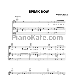 Ноты Taylor Swift - Speak now (Версия 3) - предпросмотр